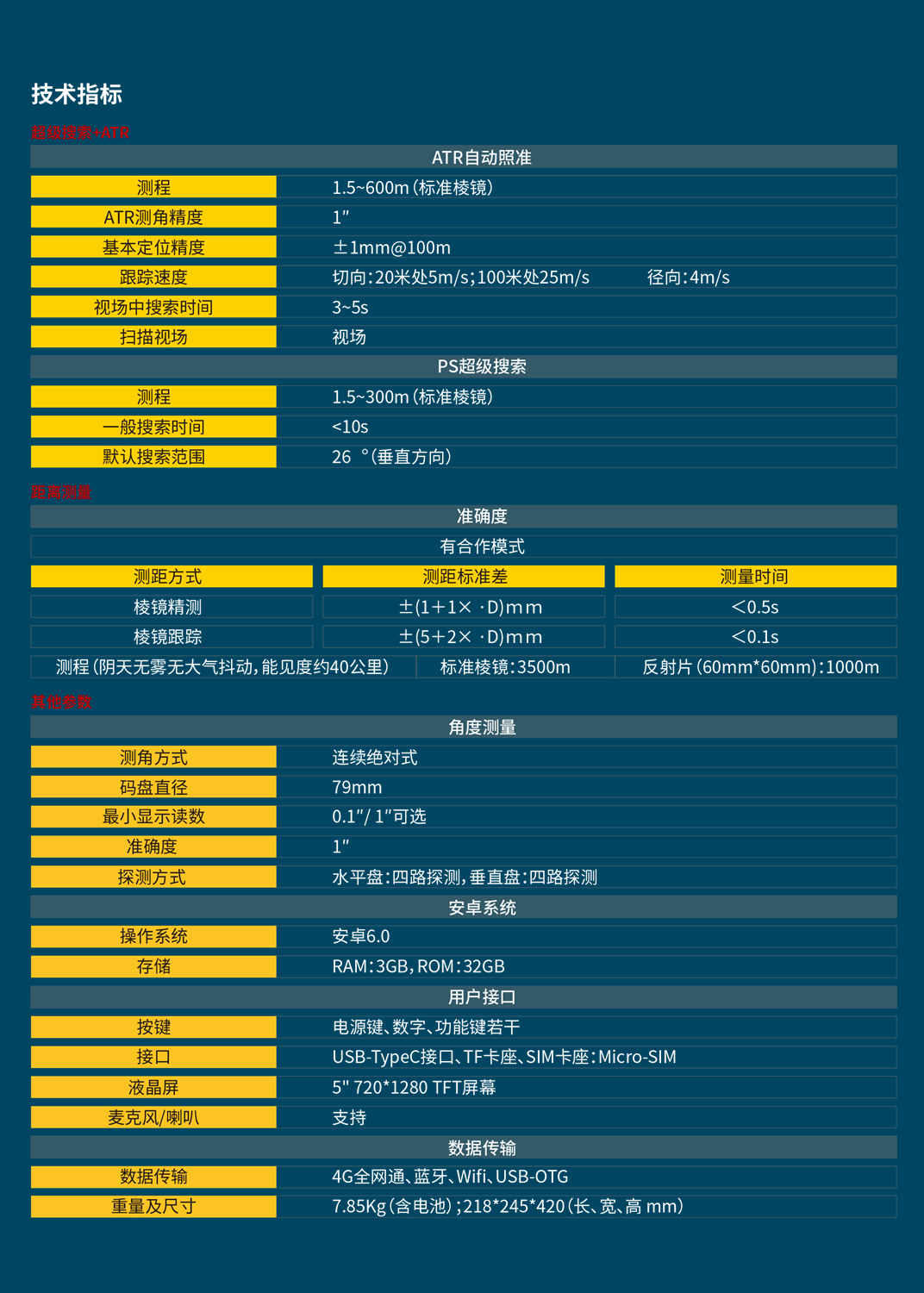 科力達(dá)KTS-591測量機器人技術(shù)參數(shù)